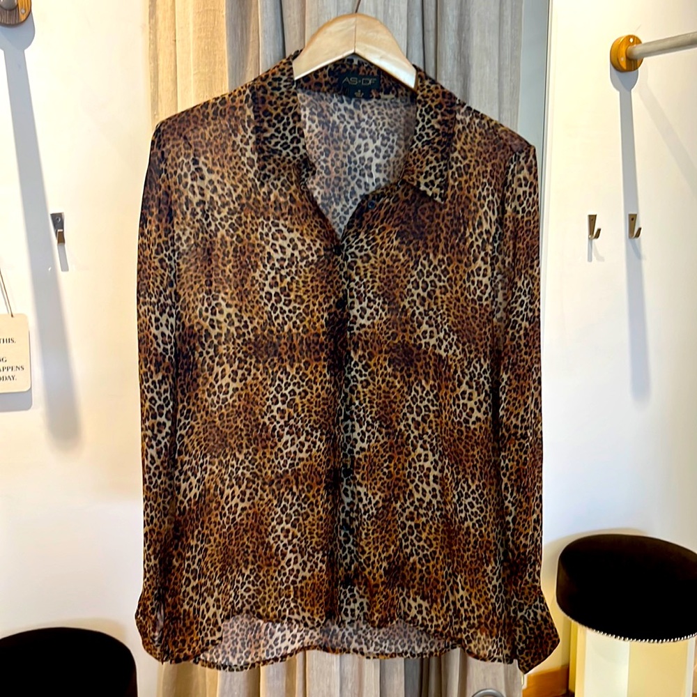 AS by DF Sheer Animal Print Blouse